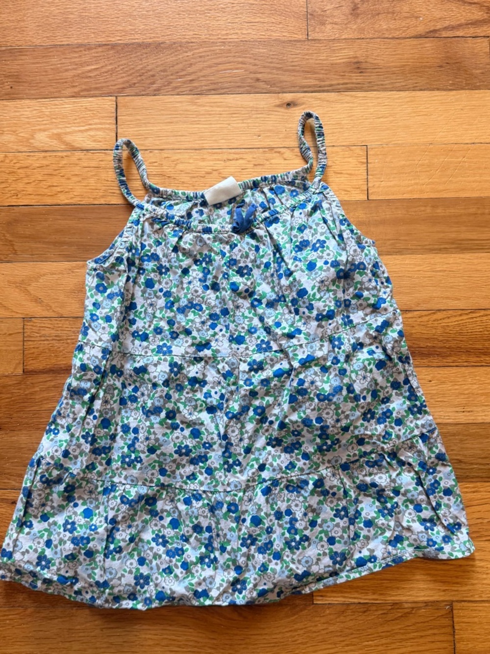 Mini Boden Blue and Green Floral Cotton Sundress